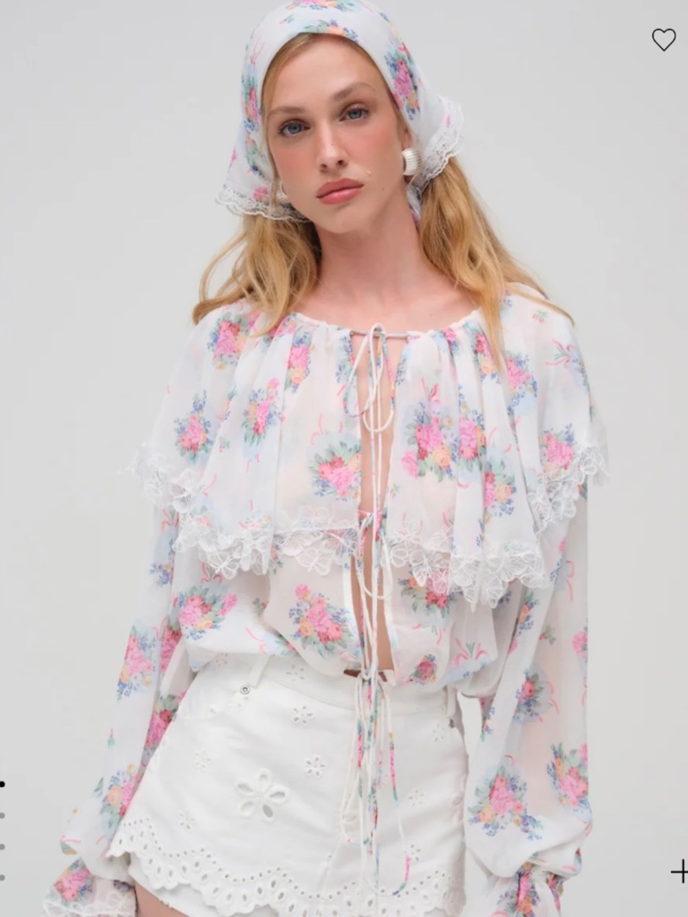 For love and lemons Doily Bouquet Long Sleeve Top